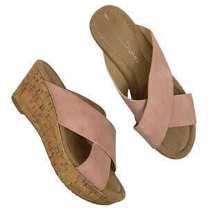 CL by Laundry Destiny Blush Pink Crossover Criss Cross Strap Sandals Womens 7.5